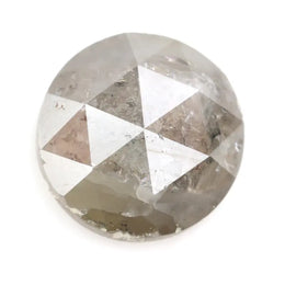 Grey 1.36 carat round rose cut natural diamond with fancy cut, unique rustic salt and pepper appearance, ideal for custom ring design and bespoke jewelry creation