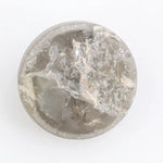 Grey 1.36 carat round rose cut natural diamond with fancy cut, unique rustic salt and pepper appearance, ideal for custom ring design and bespoke jewelry creation