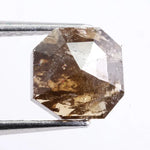 Portuguese cut natural diamond with brown-grey tone, earth mined loose diamond Earth mined radiant style natural diamond