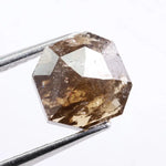 Portuguese cut natural diamond with brown-grey tone, earth mined loose diamond Earth mined radiant style natural diamond