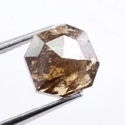 Portuguese cut natural diamond with brown-grey tone, earth mined loose diamond Earth mined radiant style natural diamond
