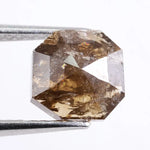 Portuguese cut natural diamond with brown-grey tone, earth mined loose diamond Earth mined radiant style natural diamond