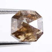 Portuguese cut natural diamond with brown-grey tone, earth mined loose diamond Earth mined radiant style natural diamond