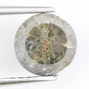 1.64 carat grey antique finish round rose cut natural diamond with salt and pepper inclusions, unique rustic loose stone ideal for custom rings and bespoke jewelry designs