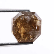 Portuguese cut natural diamond with brown-grey tone, earth mined loose diamond Earth mined radiant style natural diamond
