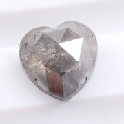 heart shaped natural grey diamond with salt and pepper inclusions, earth mined loose diamond Rustic heart cut natural diamond