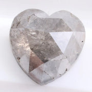 heart shaped natural grey diamond with salt and pepper inclusions, earth mined loose diamond Rustic heart cut natural diamond