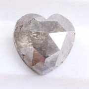 heart shaped natural grey diamond with salt and pepper inclusions, earth mined loose diamond Rustic heart cut natural diamond