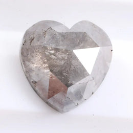 heart shaped natural grey diamond with salt and pepper inclusions, earth mined loose diamond Rustic heart cut natural diamond