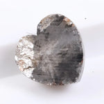 heart shaped natural grey diamond with salt and pepper inclusions, earth mined loose diamond Rustic heart cut natural diamond
