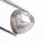 heart shaped natural grey diamond with salt and pepper inclusions, earth mined loose diamond Rustic heart cut natural diamond