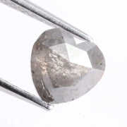 heart shaped natural grey diamond with salt and pepper inclusions, earth mined loose diamond Rustic heart cut natural diamond
