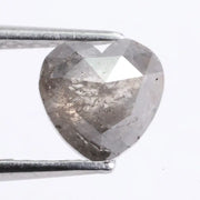 heart shaped natural grey diamond with salt and pepper inclusions, earth mined loose diamond Rustic heart cut natural diamond