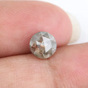 0.67 Ct earthy  grey round diamond, rustic rose cut natural loose salt and pepper diamond for custom jewelry design