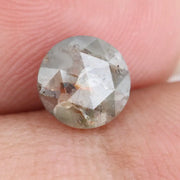 0.67 Ct earthy  grey round diamond, rustic rose cut natural loose salt and pepper diamond for custom jewelry design