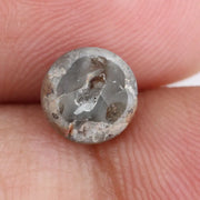 0.67 Ct earthy  grey round diamond, rustic rose cut natural loose salt and pepper diamond for custom jewelry design