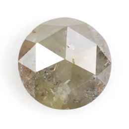 0.67 Ct earthy  grey round diamond, rustic rose cut natural loose salt and pepper diamond for custom jewelry design