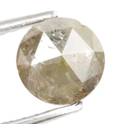 0.67 Ct earthy  grey round diamond, rustic rose cut natural loose salt and pepper diamond for custom jewelry design