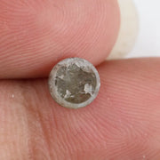 0.67 Ct earthy  grey round diamond, rustic rose cut natural loose salt and pepper diamond for custom jewelry design