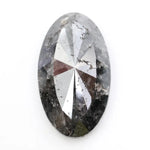 oval cut  , grey black naturral loose diamond, diamond ring with side stones elegant engagement jewelry ring
