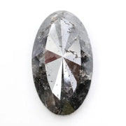 oval cut  , grey black naturral loose diamond, diamond ring with side stones elegant engagement jewelry ring