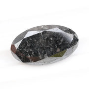 oval cut  , grey black naturral loose diamond, diamond ring with side stones elegant engagement jewelry ring