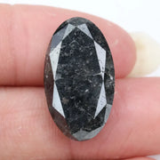 oval cut  , grey black naturral loose diamond, diamond ring with side stones elegant engagement jewelry ring