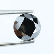 1.09 Ct Natural Black Diamond Round Cut Loose Stone for Engagement Rings, Pendants, and Designer Jewelry