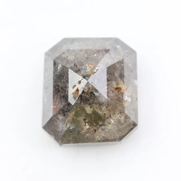 radiant cut , grey natural loose diamond , rectangular radiant cut diamond elegant modern faceted gemstone