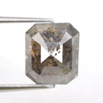 radiant cut , grey natural loose diamond , rectangular radiant cut diamond elegant modern faceted gemstone