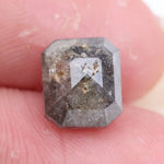 radiant cut , grey natural loose diamond , rectangular radiant cut diamond elegant modern faceted gemstone