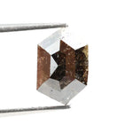1.58 Ct hexagon cut brown natural diamond with rich tones and geometric shape for bold luxury jewelry