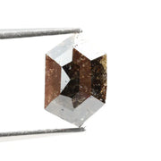 1.58 Ct hexagon cut brown natural diamond with rich tones and geometric shape for bold luxury jewelry
