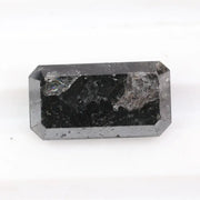emerald cut , grey black natural loose diamond ,loose  carat diamond, loose diamond setting, diamond loose in ring