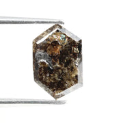 1.58 Ct hexagon cut brown natural diamond with rich tones and geometric shape for bold luxury jewelry
