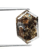 hexagon cut natural diamond engagement ring and hexagon cut natural diamond
