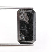 emerald cut , grey black natural loose diamond ,loose  carat diamond, loose diamond setting, diamond loose in ring