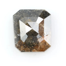 0.77 Ct emerald cut brown grey black natural diamond with soft smoky tones and elegant sparkle for modern jewelry