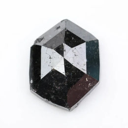 hexagon cut rose cut black diamond loose gemstone for custom jewelry.