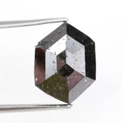 hexagon cut rose cut black diamond loose gemstone for custom jewelry.