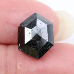 hexagon cut rose cut black diamond loose gemstone for custom jewelry.