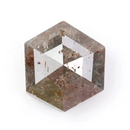 hexagon cut, brown grey natural loose diamond,  natural diamond ring showcase