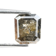 0.77 Ct emerald cut brown grey black natural diamond with soft smoky tones and elegant sparkle for modern jewelry