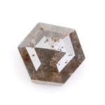 hexagon cut, brown grey natural loose diamond,  natural diamond ring showcase