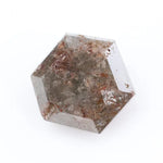 hexagon cut, brown grey natural loose diamond,  natural diamond ring showcase