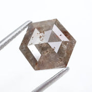 hexagon cut, brown grey natural loose diamond,  natural diamond ring showcase