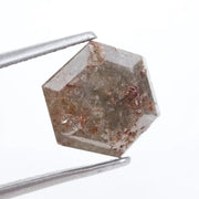 hexagon cut, brown grey natural loose diamond,  natural diamond ring showcase
