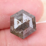 hexagon cut, brown grey natural loose diamond,  natural diamond ring showcase