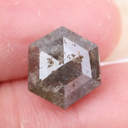 hexagon cut, brown grey natural loose diamond,  natural diamond ring showcase