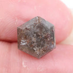 hexagon cut, brown grey natural loose diamond,  natural diamond ring showcase